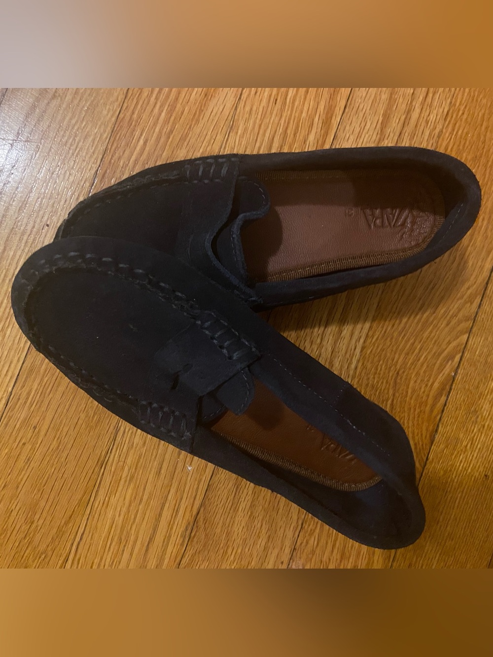 Zara Black Suede Kids Loafers